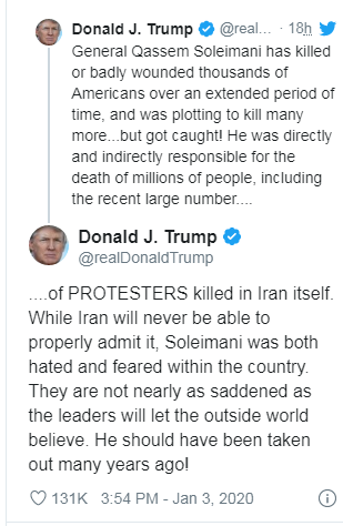 Trump: Soleimani was plotting to kill ‘many more’ Americans