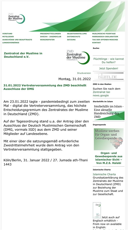 Germany classifies Islamic Community as 'Brotherhood branch'