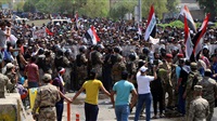 Large numbers protest